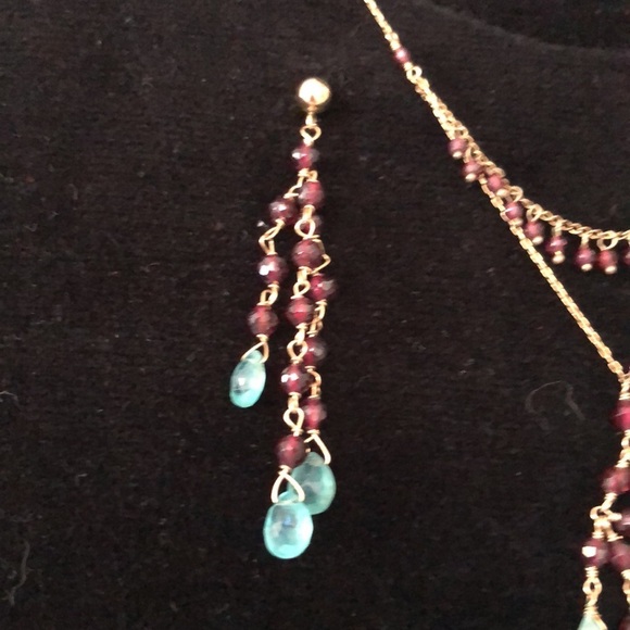 Semi precious stones hand made Wendy Mink necklace & earrings - Picture 12 of 15